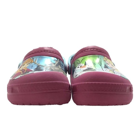 Crocs Toddler Girls Sz 10/11 Fuchsia Disney Frozen - Picture 5 of 12